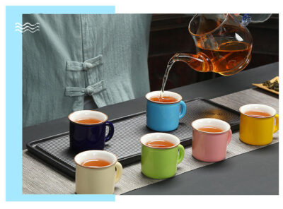 Colorful enamel mugs mini cups