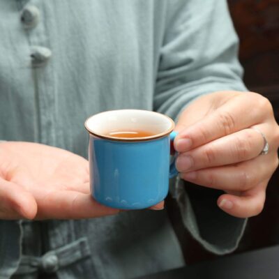 Colorful enamel mugs mini cups