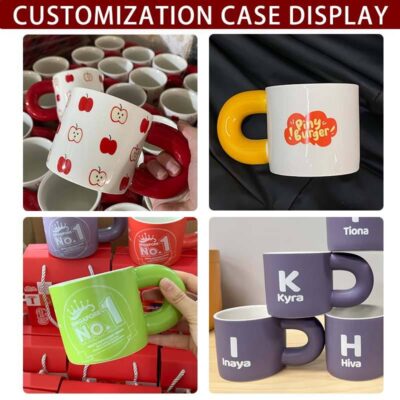 custom logo ceramic mug with handle