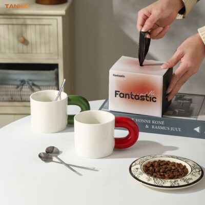 custom logo ceramic mug with handle