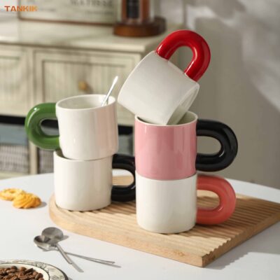 custom logo ceramic mug with handle
