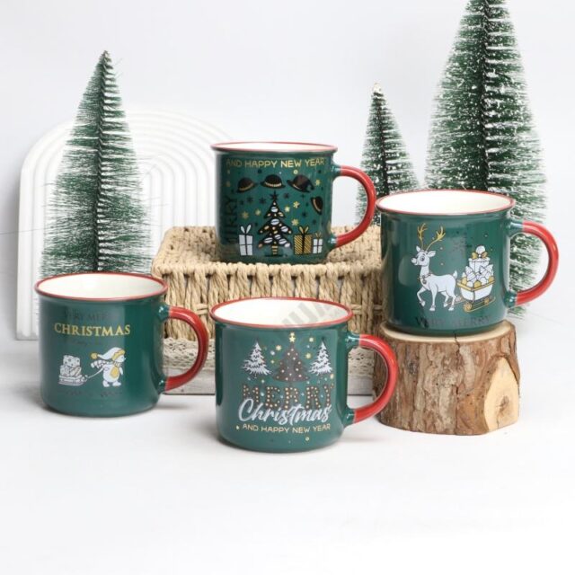 Personalized Christmas Ceramic Coffee Mug Porcelain Cup Set (5) Christmas ceramic coffee mug espresso set