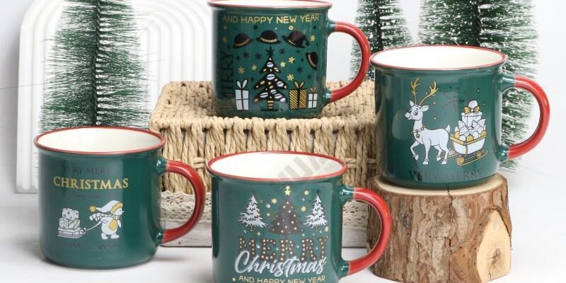 Personalized Christmas Ceramic Coffee Mug Porcelain Cup Set (5) Christmas ceramic coffee mug espresso set