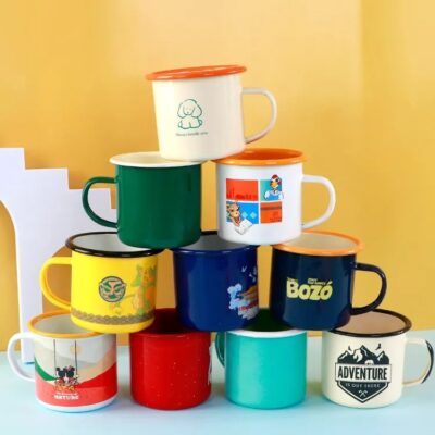 enamel camping mugs retro style
