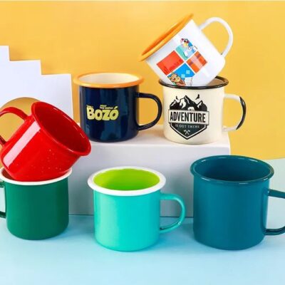 enamel camping mugs retro style