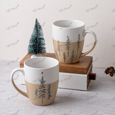 Rustic 15oz grey white ceramic coffee mug