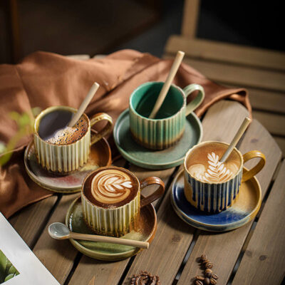 ceramic coffee cup with saucer