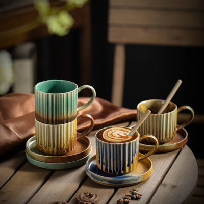 ceramic coffee cup with saucer