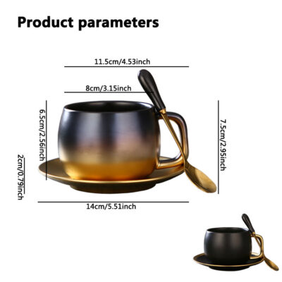 Nordic luxury gold rim ceramic cup