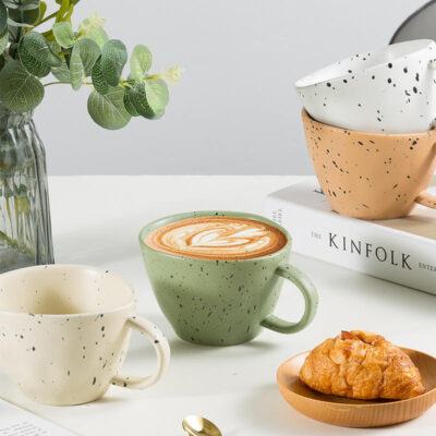 ceramic milk mugs with modern color design