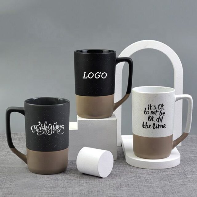 Wholesale Speckled Two-Tone Large Ceramic Coffee Mug Custom (6) large ceramic coffee mug custom logo