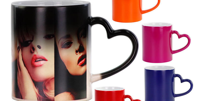 11oz Heart Handle Color Changing Sublimation Magic Mug (6) sublimation color changing magic mug