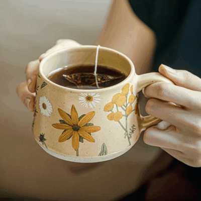 ceramic coffee and milk cup gift set