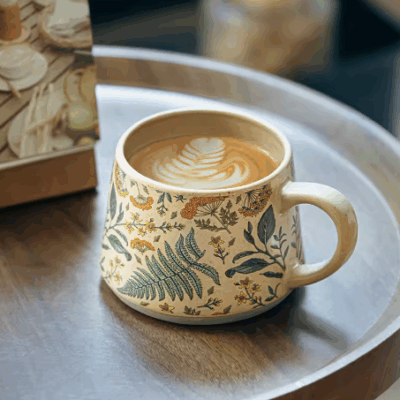 ceramic coffee and milk cup gift set