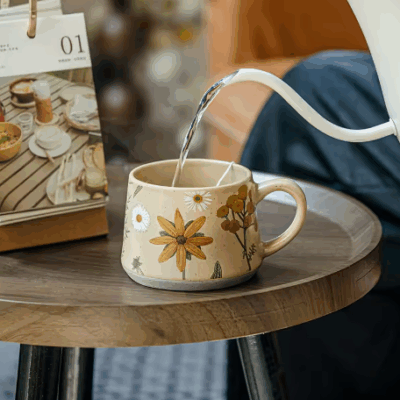 ceramic coffee and milk cup gift set