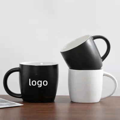 Wide handmade ceramic coffee mug