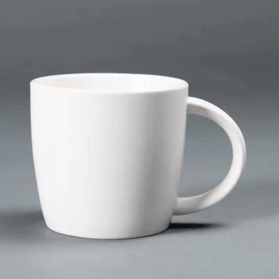 Wide handmade ceramic coffee mug